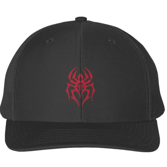 Black Spider Snapback Trucker Cap (black)