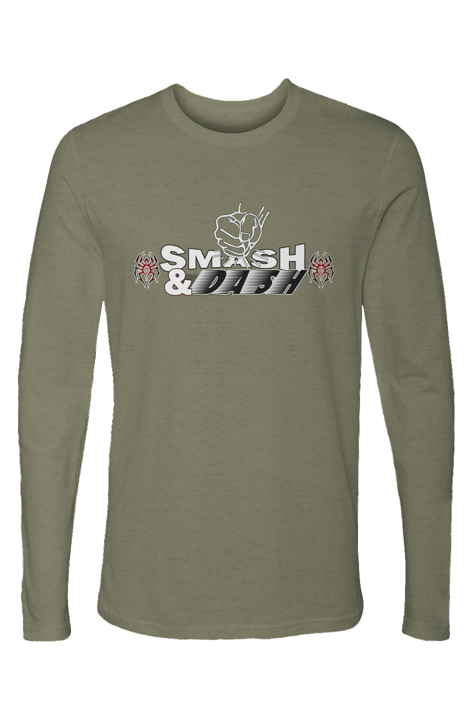 Black Spider Smash & Dash Men's Cotton Long Sleeve Crew