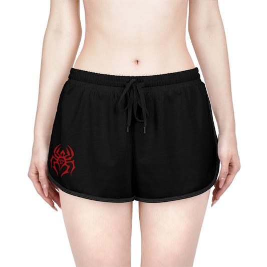 Women's Black Spider (Black w/Red Logo) Relaxed Shorts
