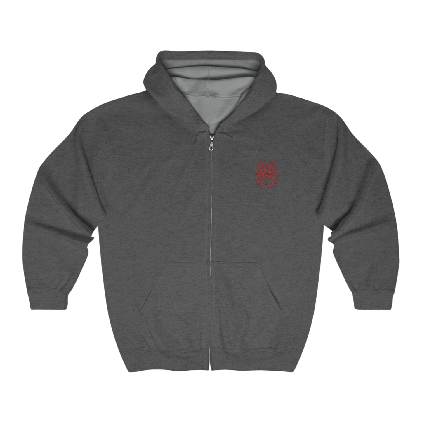 Black Spider (Red Logo) Unisex Heavy Blend™ Full Zip Hooded Sweatshirt