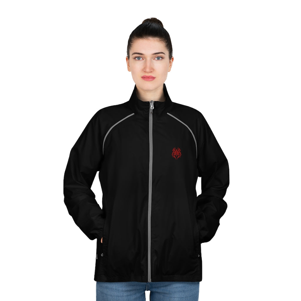 Women's Black Spider (Red Logo) Packable Jacket