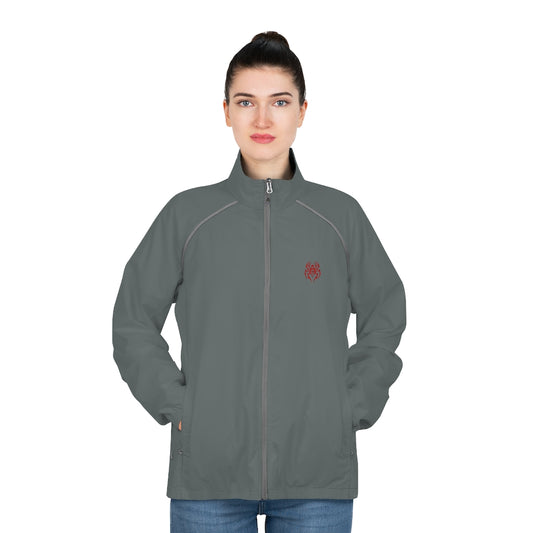 Women's Black Spider (Red Logo) Packable Jacket