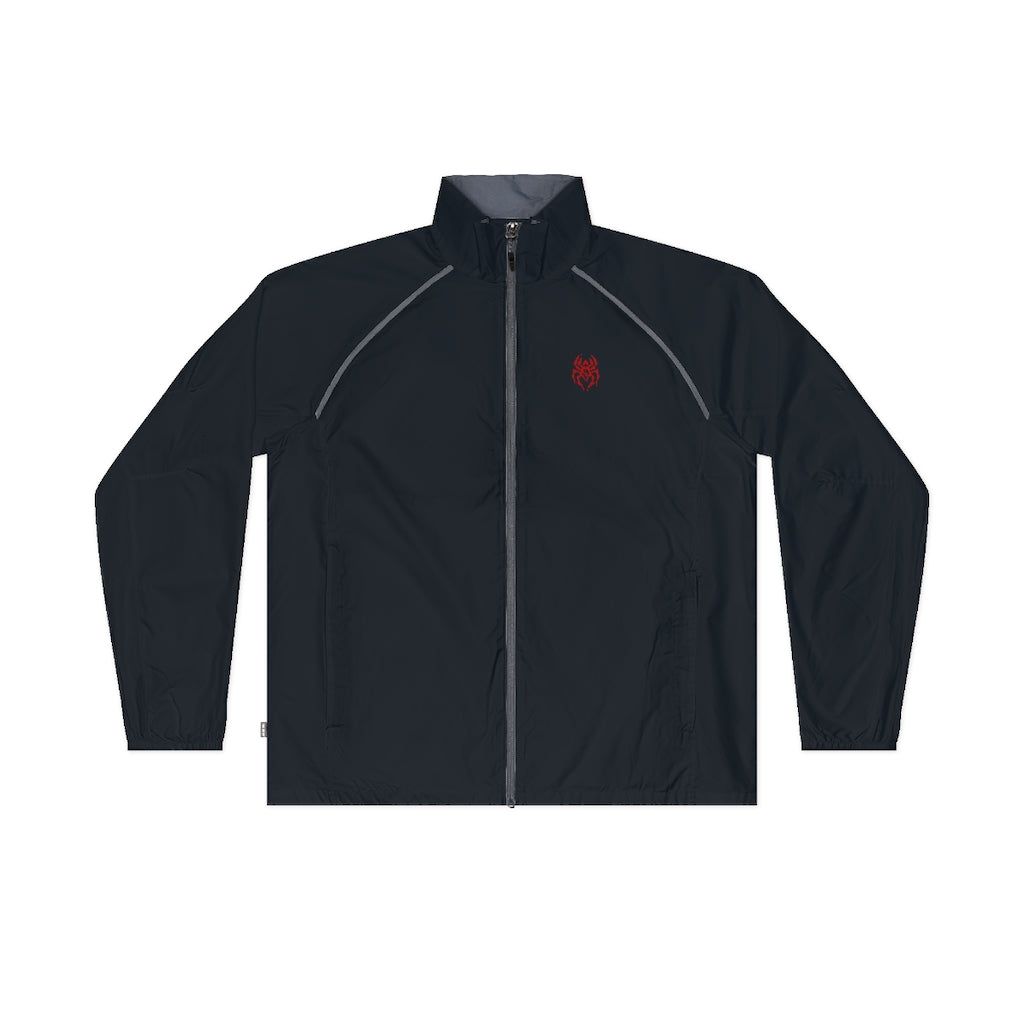 Men's Black Spider (Red Logo) Packable Jacket