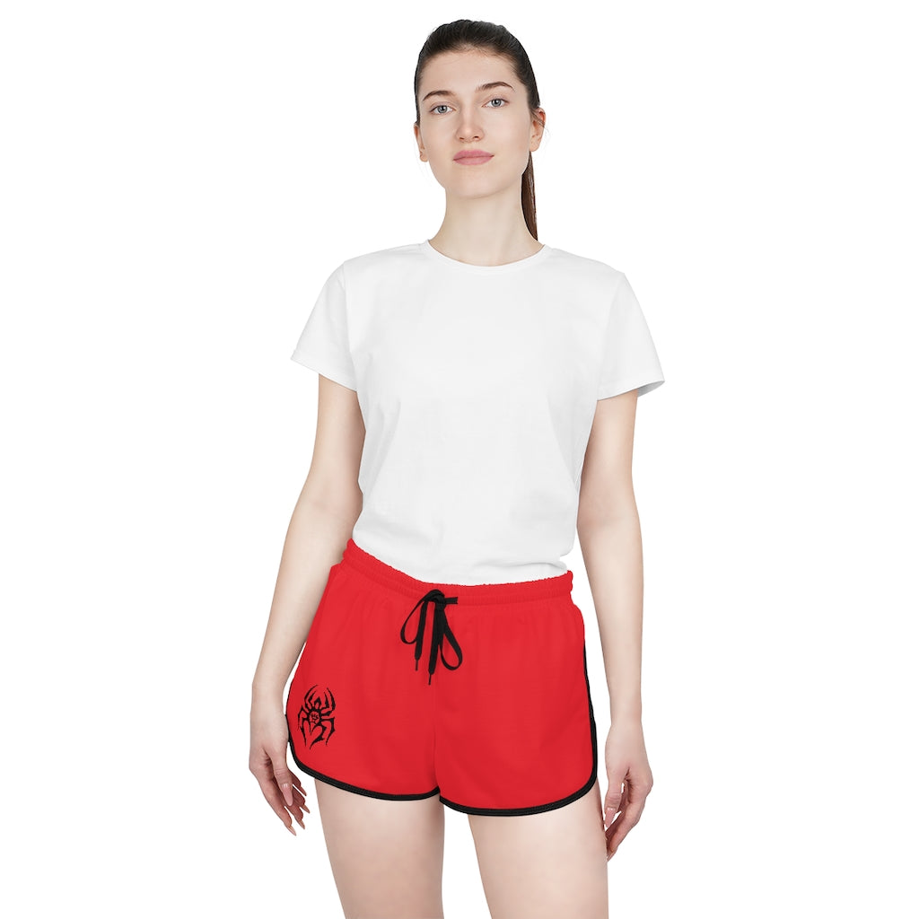 Women's Black Spider (Red w/Black Logo) Relaxed Shorts