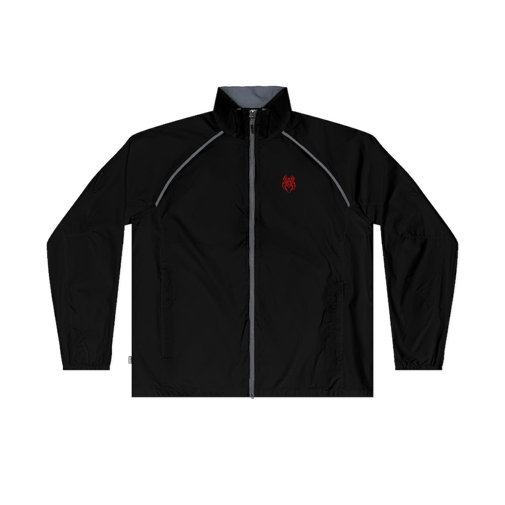 Men's Black Spider (Red Logo) Packable Jacket