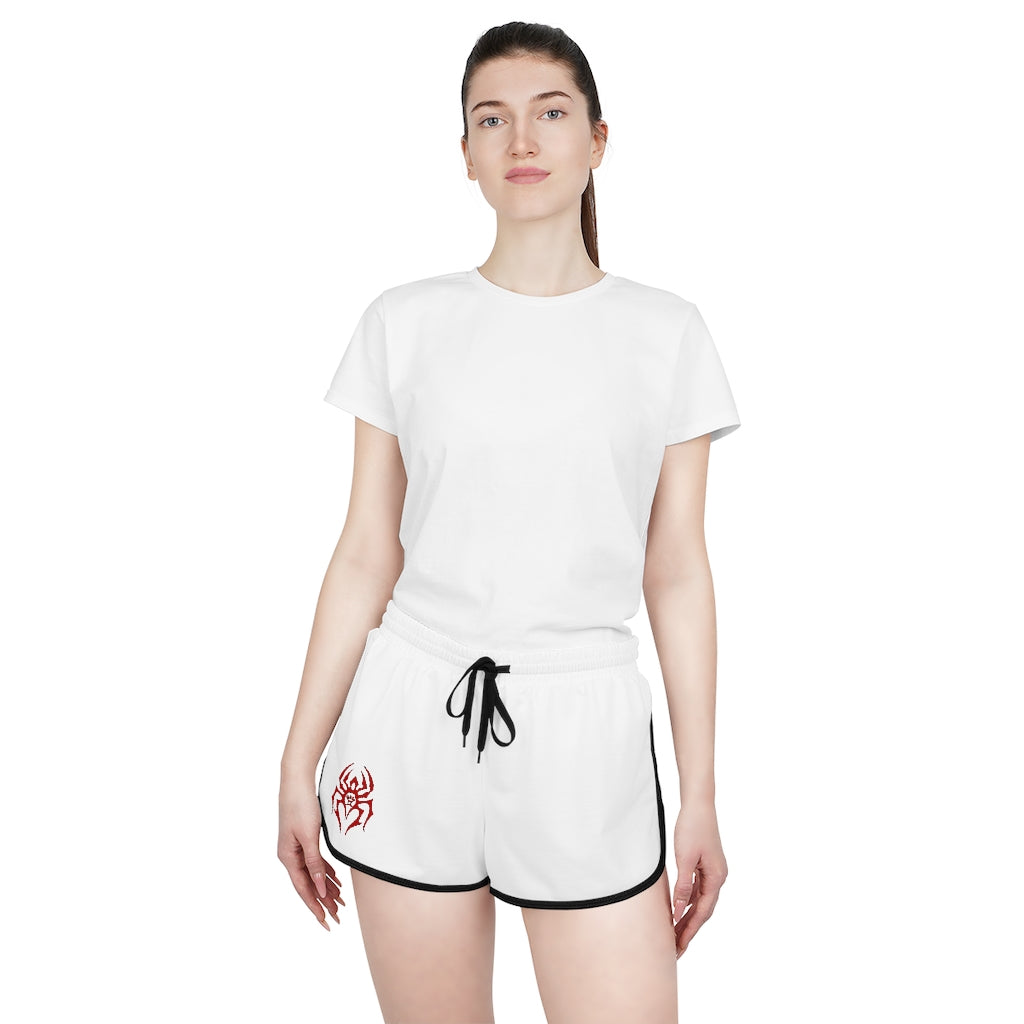 Women's Black Spider (White w/Red Logo) Relaxed Shorts