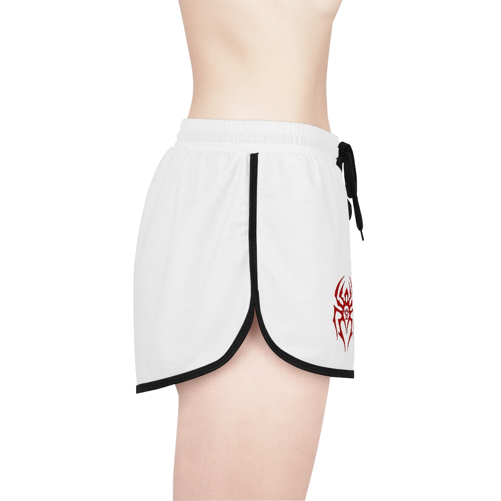 Women's Black Spider (White w/Red Logo) Relaxed Shorts