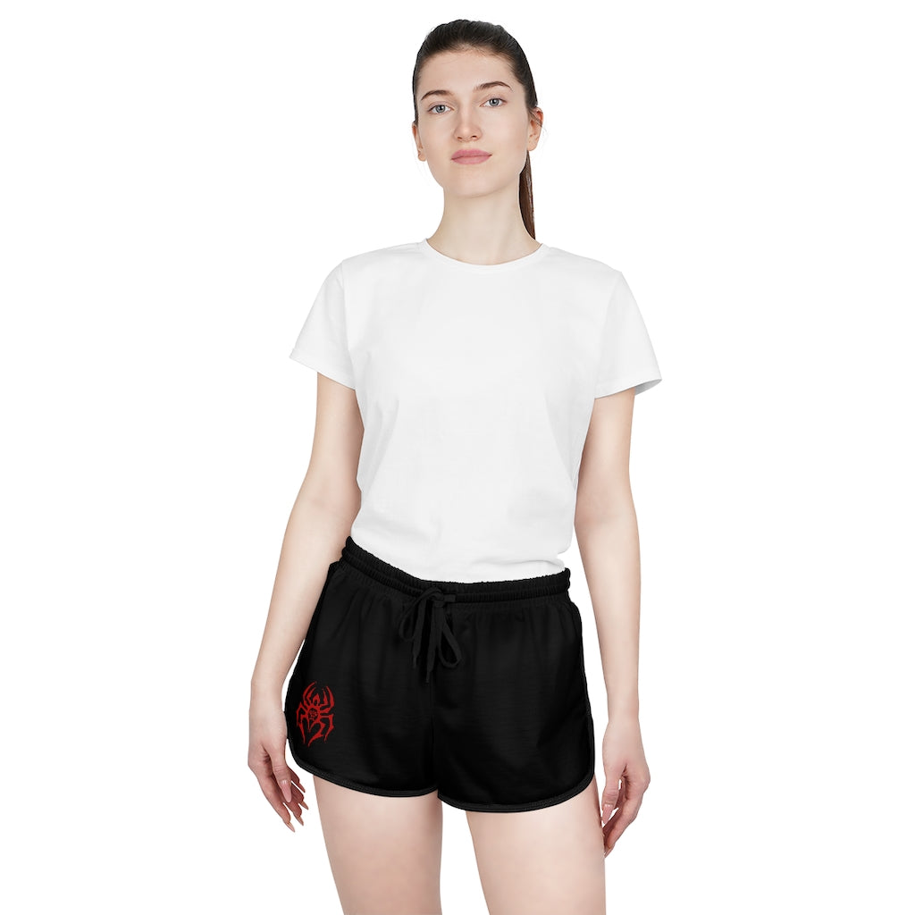 Women's Black Spider (Black w/Red Logo) Relaxed Shorts